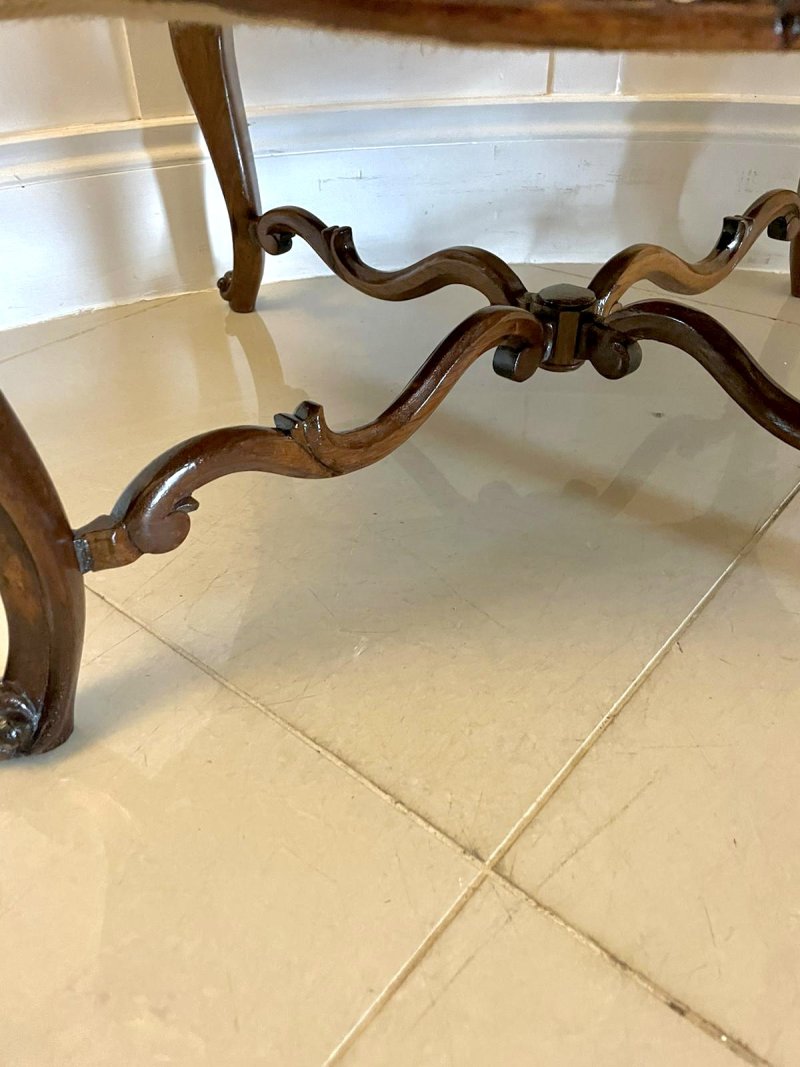 Large Antique Victorian Quality Carved Rosewood Stool - Image 6